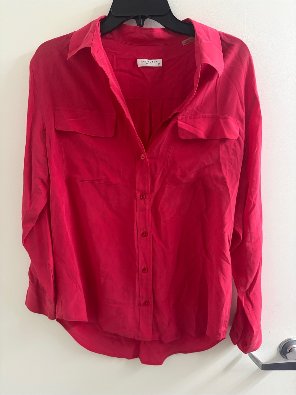 Equipment Silk Button-Down Shirt in Bright Fuchsia